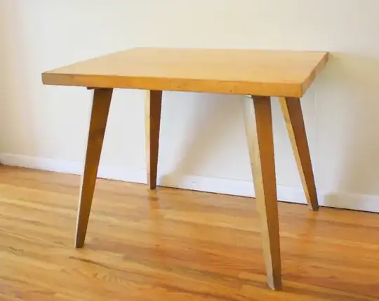 Picked Vintage mcm blonde splayed leg dining table 6