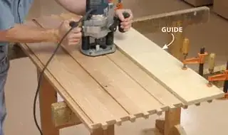 Plunge router with guide