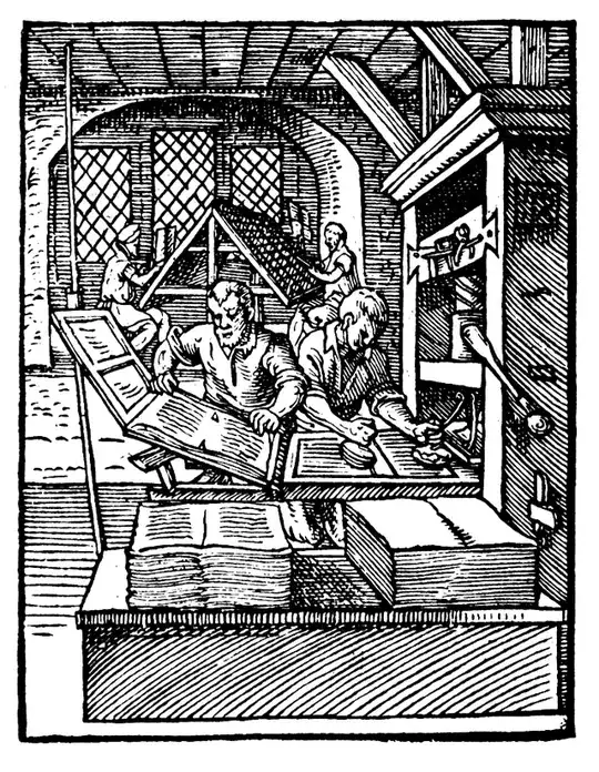 Printing shop in 1568