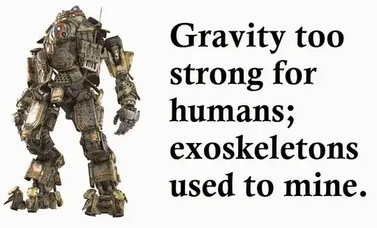 Gravity too strong for humans; exoskeletons used to mine.