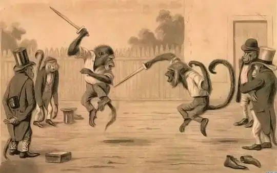 Monkeys dueling