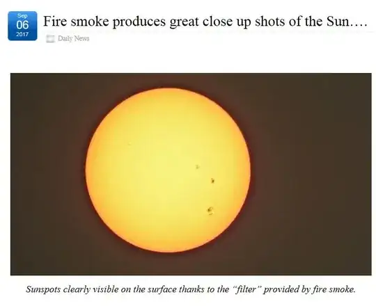 sunspots thru smoke