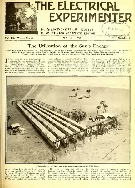 Frank Shuman's design