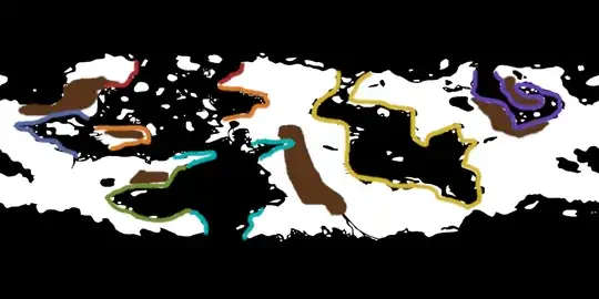 How the landmasses fit together in the past.