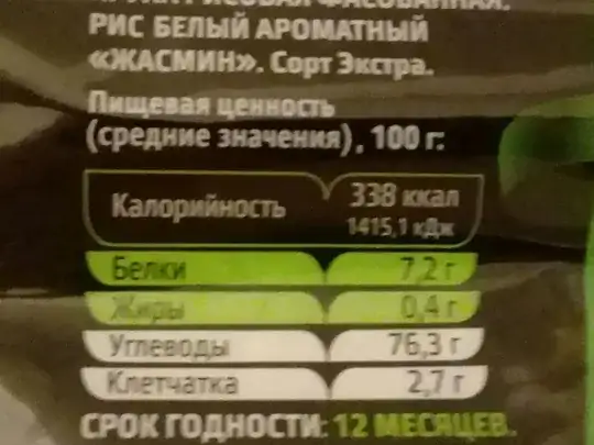 image of rice packet