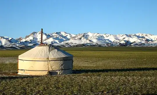Mongolian yurt aka ger, from Wikipedia