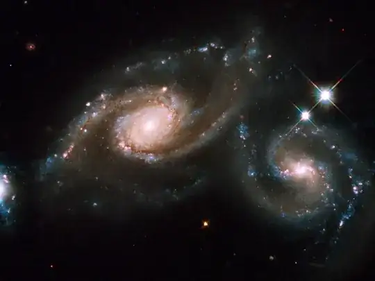 Two galaxies shown near each other