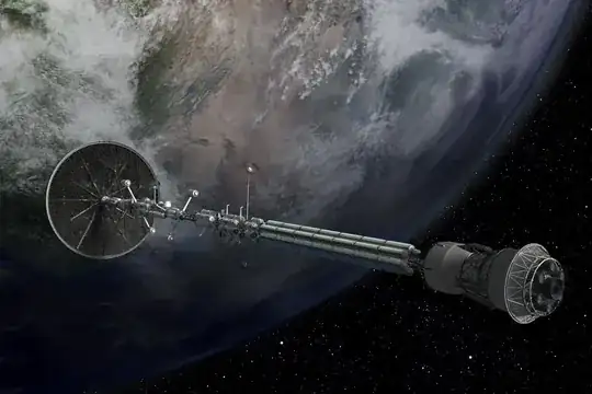 Another artist's rendition of a ship with a physical barrier