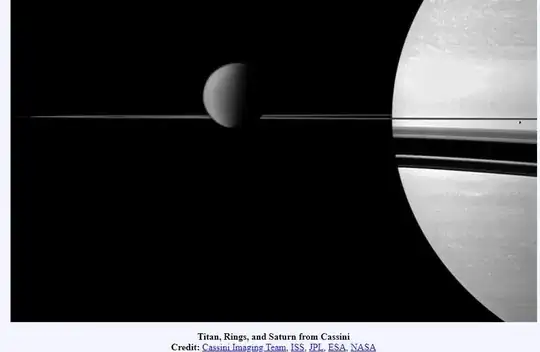titan and rings from cassini