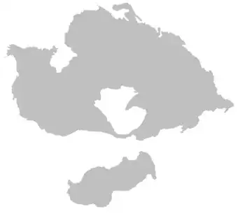 This is an image of Pangea Ultima the predicted future super-continent