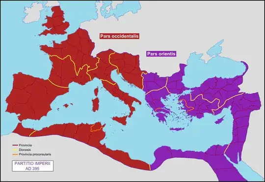Roman Empire after the split.