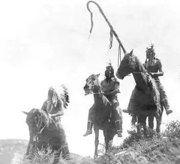 black and white image of Indians