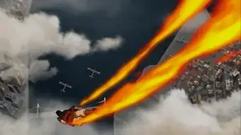 A firebender flying through the air