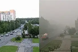 Fire smog comparison, Moscow 2010