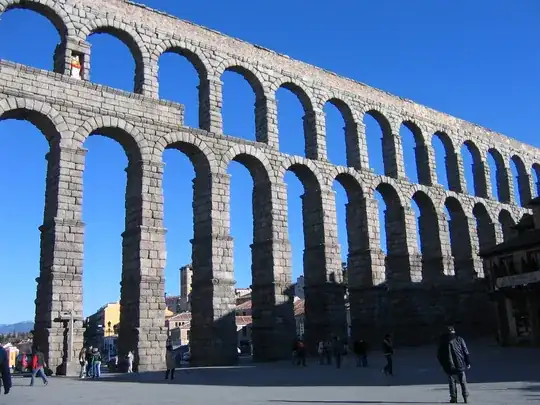 An image of the Segovia Aqueduct