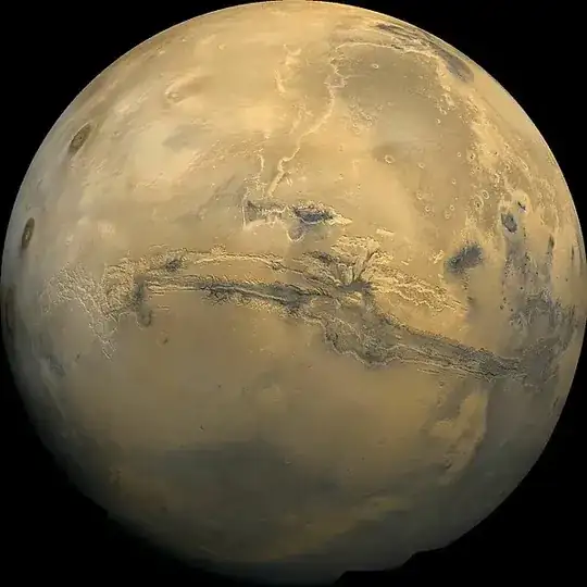 image of Mars with Valles Marineris from Wikipedia