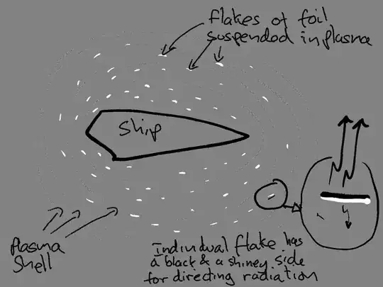 radiator flakes suspended in plasma
