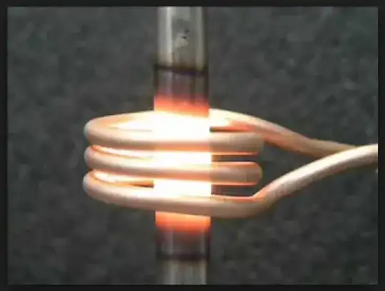 Induction heating of a metal rod