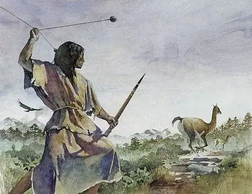 Preparing to throw bolas