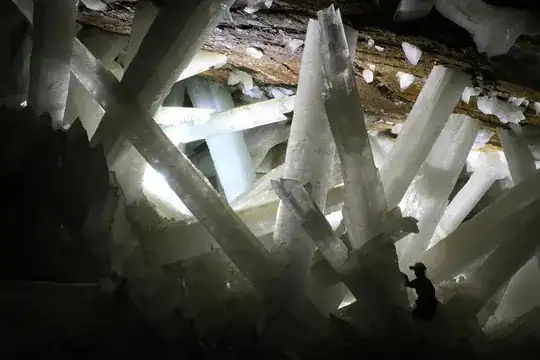 Giant gypsum Crystals in Naica Mine