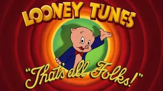 Porky Pig saying 'That's all Folks'