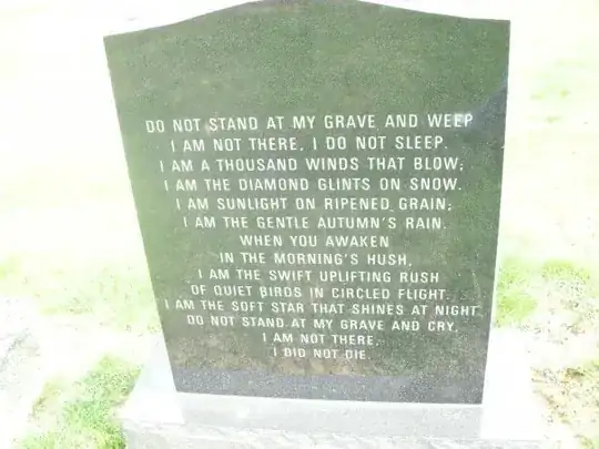 gravestone with a long poem without author attribution