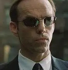 Agent Smith from the movie "The Matrix"