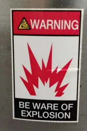 machine safety label explosion